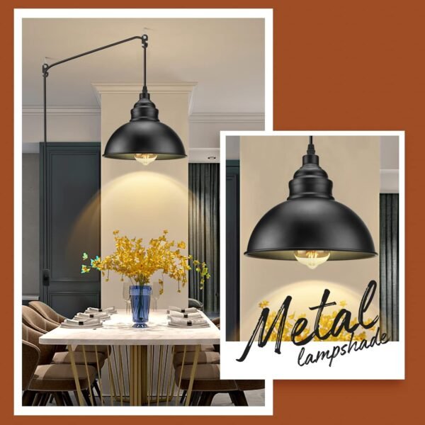 Industrial Pendant Light – Plug-in Hanging Light with 15FT Cord - Image 6