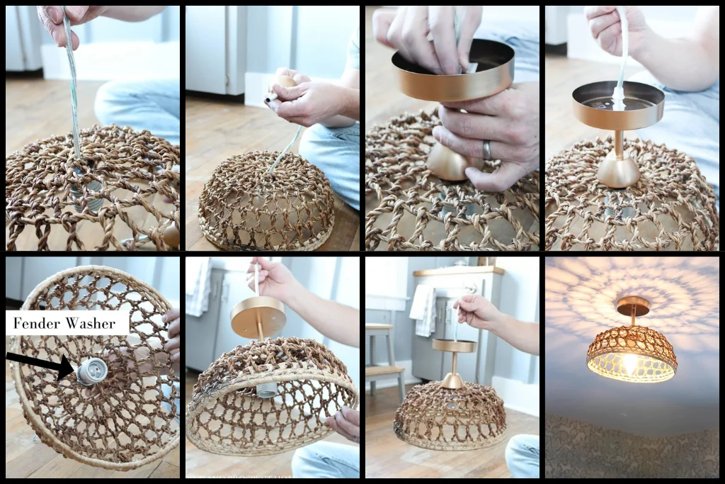 Rattan Basket Pendant Light